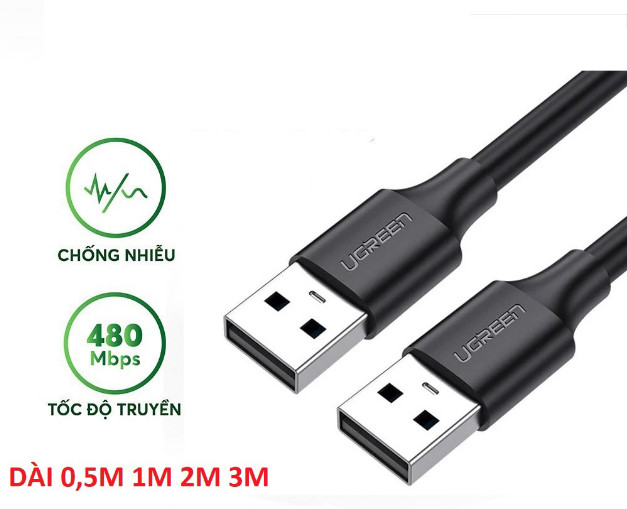 Cáp USB 2 đầu đực dài 2m ugreen UG-10311 cao cấp